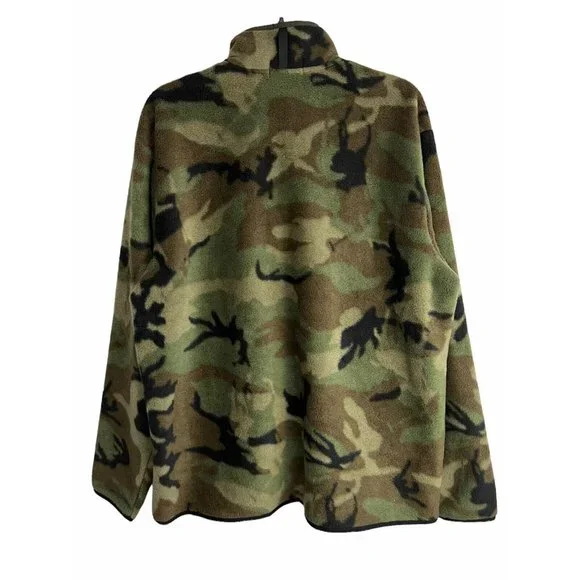 Polo Ralph Lauren Fleece Snap Pullover Green Camo NWT Large - Picture 3 of 8